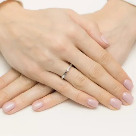 Zaręczynowy 14K Pierścionek Brylant Grawer Zaręczynowy 14K Pierścionek Brylant Grawer