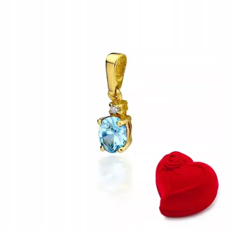 ZŁOTA 585 ZAWIESZKA TOPAZ i BRYLANT PREZENT ZŁOTA 585 ZAWIESZKA TOPAZ i BRYLANT PREZENT