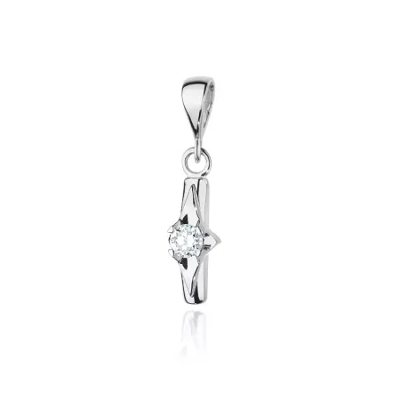Zawieszka w Żółto Białym Złocie Brylant 0,10ct 585