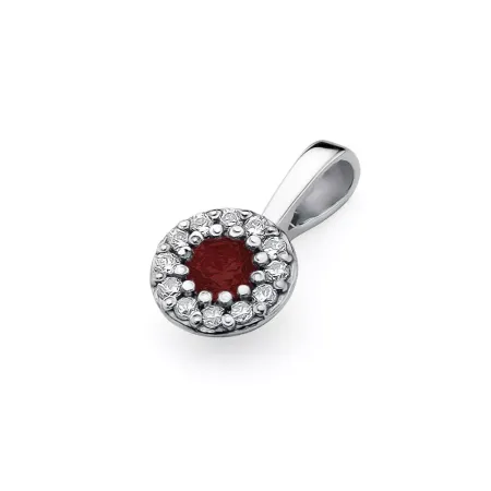 Złota 14K Zawieszka z Rubinem i Diamentami Złota 14K Zawieszka z Rubinem i Diamentami