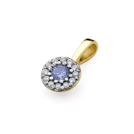 Złota 585 Zawieszka Tanzanit Diamenty na Prezent Złota 585 Zawieszka Tanzanit Diamenty na Prezent