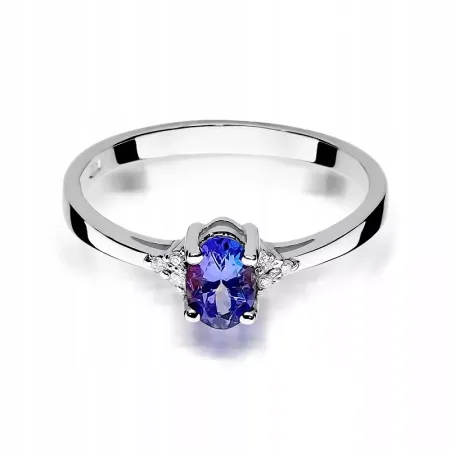 Pierścionek 585 Zaręczynowy Szafir 0,70ct Diamenty Pierścionek 585 Zaręczynowy Szafir 0,70ct Diamenty
