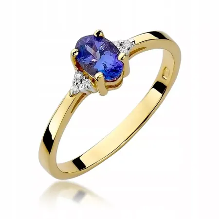 Pierścionek 585 Zaręczynowy Szafir 0,70ct Diamenty Pierścionek 585 Zaręczynowy Szafir 0,70ct Diamenty