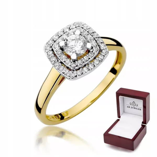 Złoty 14K Elegancki Pierścionek Brylanty 0,50ct