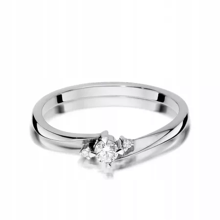 Pierścionek Brylant 0,12ct Białe Złoto Próba 585 Pierścionek Brylant 0,12ct Białe Złoto Próba 585