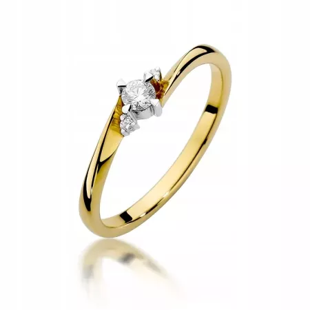 Pierścionek Brylant 0,12ct Białe Złoto Próba 585 Pierścionek Brylant 0,12ct Białe Złoto Próba 585