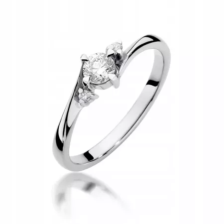 Złoty Zaręczynowy 585 Pierścionek Brylant 0,28ct