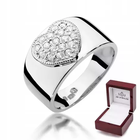 Pierścionek Białe Złoto 585 Serce Brylanty 0,26ct Pierścionek Białe Złoto 585 Serce Brylanty 0,26ct