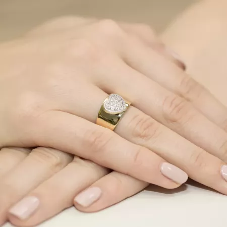 Pierścionek Białe Złoto 585 Serce Brylanty 0,26ct Pierścionek Białe Złoto 585 Serce Brylanty 0,26ct