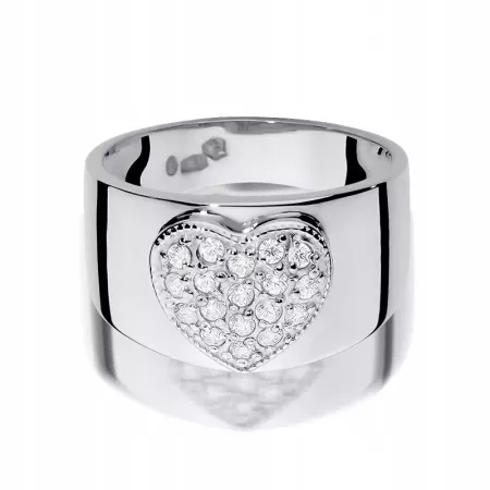 Pierścionek Białe Złoto 585 Serce Brylanty 0,26ct Pierścionek Białe Złoto 585 Serce Brylanty 0,26ct