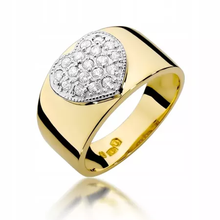 Pierścionek Białe Złoto 585 Serce Brylanty 0,26ct Pierścionek Białe Złoto 585 Serce Brylanty 0,26ct