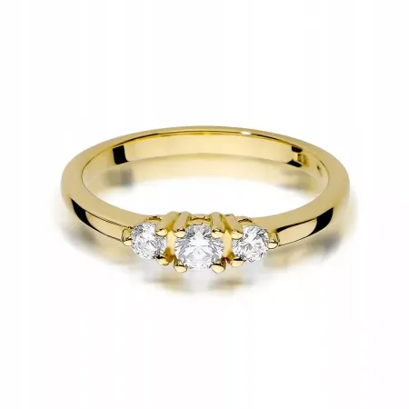 Złoty 14K Pierścionek Brylanty 0,33ct Grawer Złoty 14K Pierścionek Brylanty 0,33ct Grawer