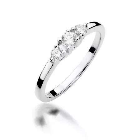 Złoty 14K Pierścionek Brylanty 0,33ct Grawer Złoty 14K Pierścionek Brylanty 0,33ct Grawer