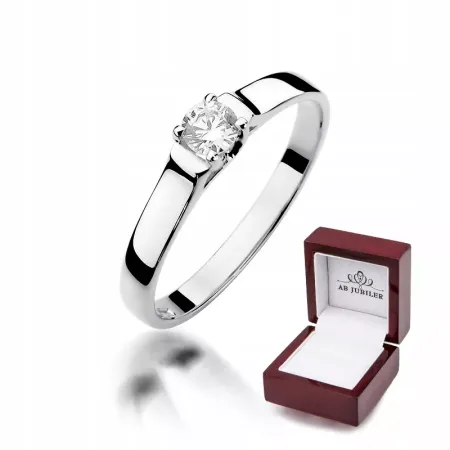 Pierścionek w Białym Złocie 585 Brylant 0,18ct Pierścionek w Białym Złocie 585 Brylant 0,18ct
