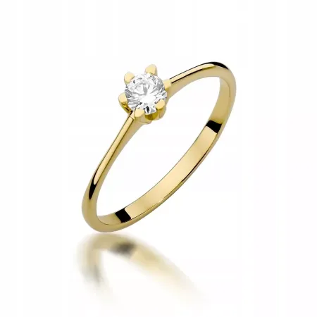 Pierścionek 585 Zaręczynowy Brylant 0,23ct Grawer Pierścionek 585 Zaręczynowy Brylant 0,23ct Grawer