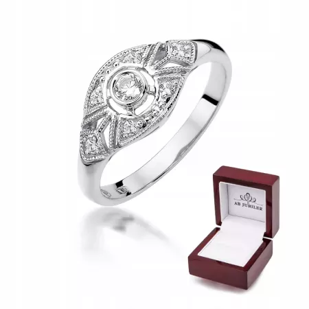 Pierścionek 585 w Białym Złocie Brylanty 0,19ct Pierścionek 585 w Białym Złocie Brylanty 0,19ct