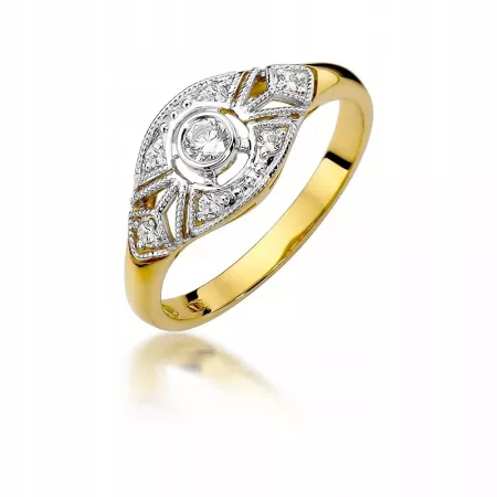 Pierścionek 585 w Białym Złocie Brylanty 0,19ct Pierścionek 585 w Białym Złocie Brylanty 0,19ct