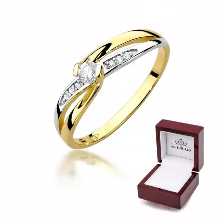 Pierścionek Złoty 585 Zaręczynowy Brylanty 0,13ct Pierścionek Złoty 585 Zaręczynowy Brylanty 0,13ct