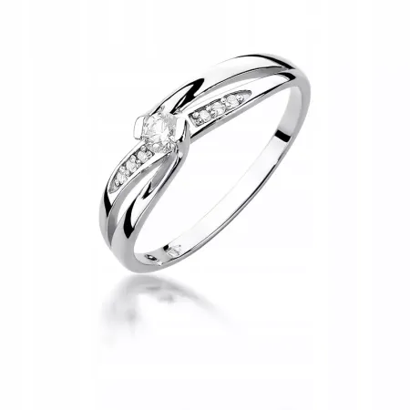 Pierścionek Złoty 585 Zaręczynowy Brylanty 0,13ct Pierścionek Złoty 585 Zaręczynowy Brylanty 0,13ct