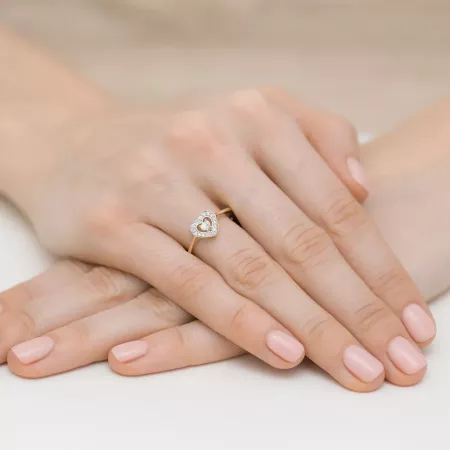 Złoty Pierścionek Serce Brylanty 0,19ct 585 Grawer Złoty Pierścionek Serce Brylanty 0,19ct 585 Grawer