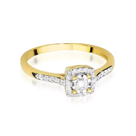 Pierścionek 585 Białe Złoto Brylanty 0,21ct Grawer Pierścionek 585 Białe Złoto Brylanty 0,21ct Grawer