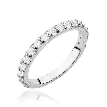 Pierścionek 585 z Diamentami Grawer Białe Złoto Pierścionek 585 z Diamentami Grawer Białe Złoto