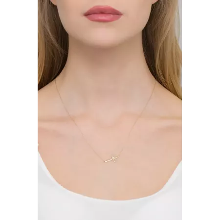 Naszyjnik Celebrytka Krzyżyk Diamenty Próba 585 Naszyjnik Celebrytka Krzyżyk Diamenty Próba 585