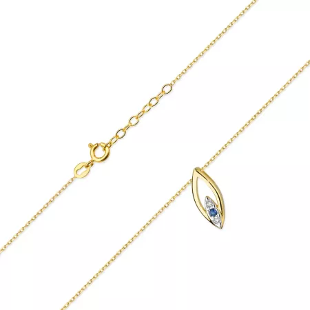 Elegancki 585 Naszyjnik Celebrytka Szafir Diamenty Elegancki 585 Naszyjnik Celebrytka Szafir Diamenty
