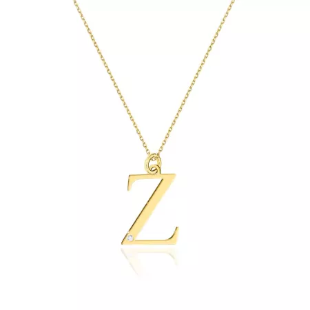 Złoty Łańcuszek z Dużą Literką Z Brylant pr 585 Złoty Łańcuszek z Dużą Literką Z Brylant pr 585