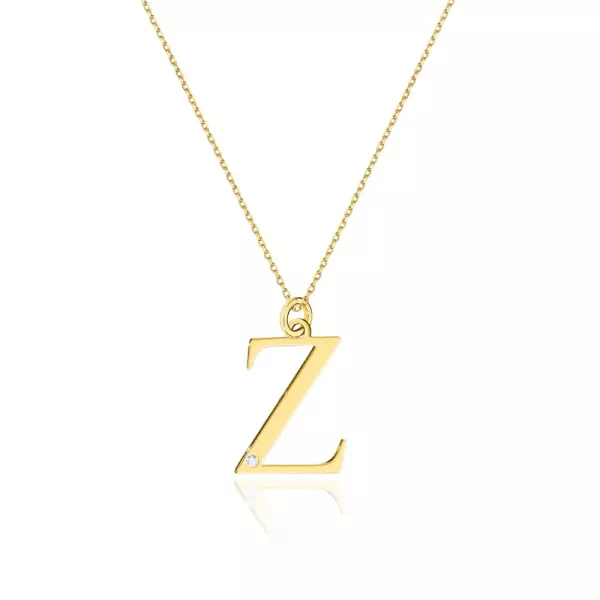 Złoty Łańcuszek z Literką Z Brylant pr 585