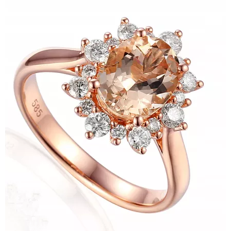 PIERŚCIONEK MORGANIT 1,80CT DIAMENTY PRÓBA 585 PIERŚCIONEK MORGANIT 1,80CT DIAMENTY PRÓBA 585