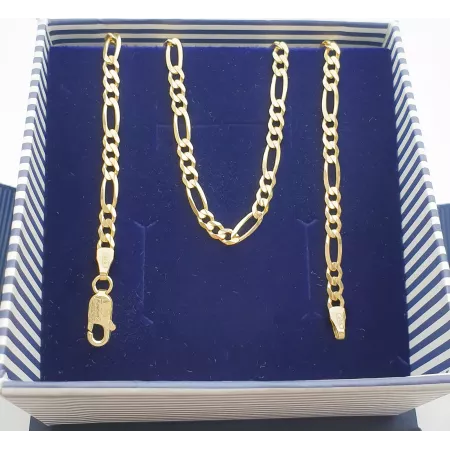 ZŁOTY 14K PEŁNY ŁAŃCUSZEK 55cm FIGARO ZŁOTY 14K PEŁNY ŁAŃCUSZEK 55cm FIGARO