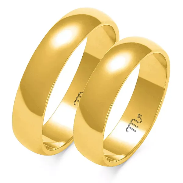OBRĄCZKI ZŁOTE 14K PÓŁOKRĄGŁE SOCZEWKA A-103