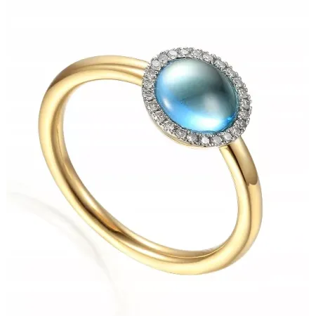 ZŁOTY PIERŚCIONEK TOPAZ I DIAMENTY PRÓBA 585 ZŁOTY PIERŚCIONEK TOPAZ I DIAMENTY PRÓBA 585