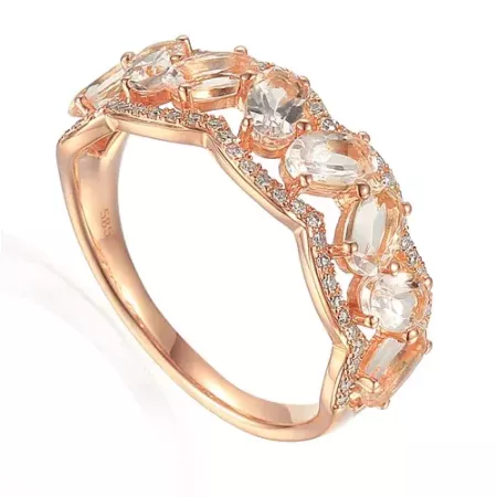 PIERŚCIONEK 585 MORGANIT DIAMENTY GRAWER PIERŚCIONEK 585 MORGANIT DIAMENTY GRAWER