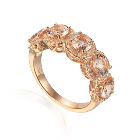 RÓŻOWY PIERŚCIONEK 585 MORGANITY DIAMENTY GRAWER RÓŻOWY PIERŚCIONEK 585 MORGANITY DIAMENTY GRAWER