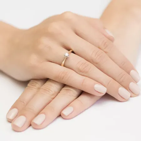 Pierścionek 585 Białe Złoto Brylant 0,12ct Grawer Pierścionek 585 Białe Złoto Brylant 0,12ct Grawer