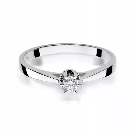 Pierścionek 585 Białe Złoto Brylant 0,12ct Grawer Pierścionek 585 Białe Złoto Brylant 0,12ct Grawer