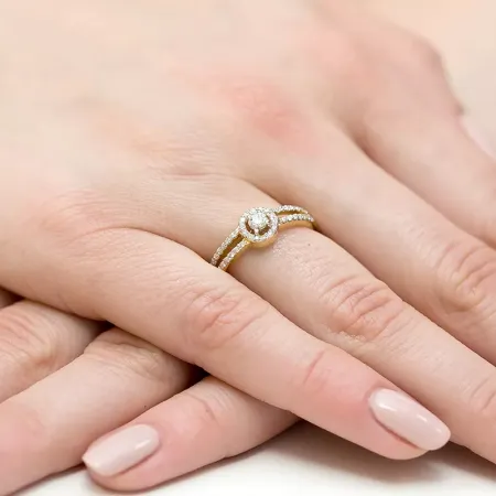 Pierścionek Białe Złoto 585 Brylant 0,31ct Prezent Pierścionek Białe Złoto 585 Brylant 0,31ct Prezent