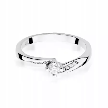 Złoty Pierścionek 585 z Brylantami 0,19ct Grawer Złoty Pierścionek 585 z Brylantami 0,19ct Grawer