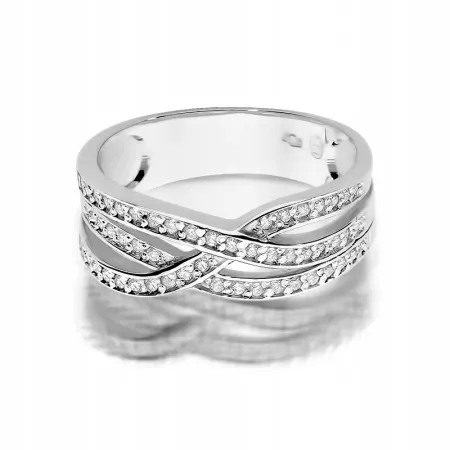 Elegancki 585 Pierścionek Brylanty 0,27ct Grawer Elegancki 585 Pierścionek Brylanty 0,27ct Grawer
