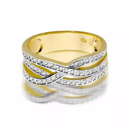 Elegancki 585 Pierścionek Brylanty 0,27ct Grawer Elegancki 585 Pierścionek Brylanty 0,27ct Grawer