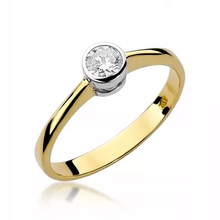 Pierścionek 585 Zaręczynowy Brylant 0,25ct Grawer Pierścionek 585 Zaręczynowy Brylant 0,25ct Grawer