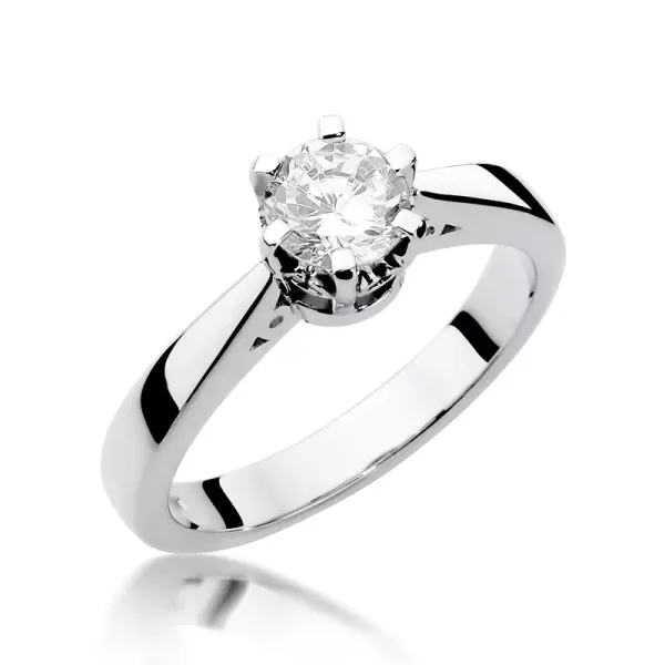 Pierścionek 14K Brylant 1,00ct Białe Złoto Grawer