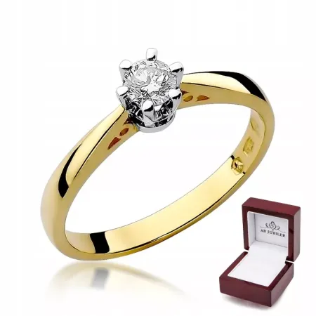Pierścionek 585 Zaręczynowy Brylant 0,25ct Grawer Pierścionek 585 Zaręczynowy Brylant 0,25ct Grawer