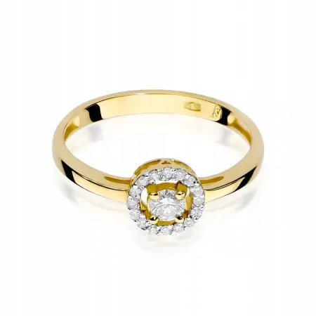 Złoty 585 Pierścionek Brylanty 0,20ct Grawer Złoty 585 Pierścionek Brylanty 0,20ct Grawer