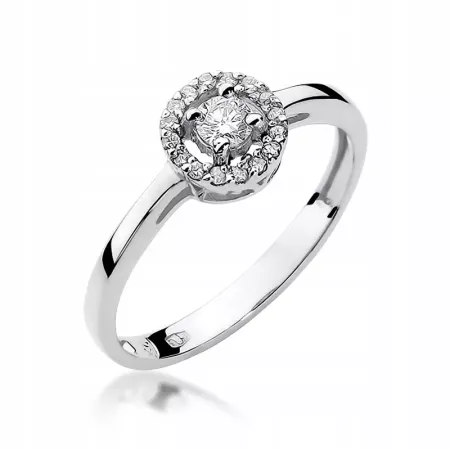 Złoty 585 Pierścionek Brylanty 0,20ct Grawer Złoty 585 Pierścionek Brylanty 0,20ct Grawer