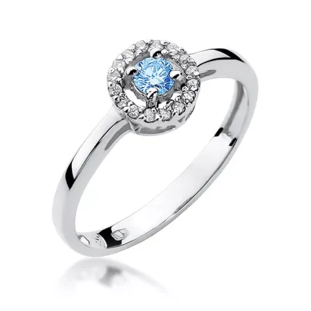 Pierścionek Zaręczynowy Topaz Diamenty Próba 585 Pierścionek Zaręczynowy Topaz Diamenty Próba 585