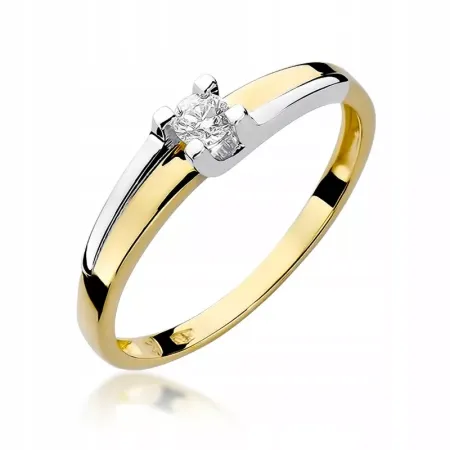 Pierścionek Białe Złoto 585 Brylant 0,12ct Grawer Pierścionek Białe Złoto 585 Brylant 0,12ct Grawer
