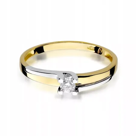 Pierścionek Białe Złoto 585 Brylant 0,12ct Grawer Pierścionek Białe Złoto 585 Brylant 0,12ct Grawer